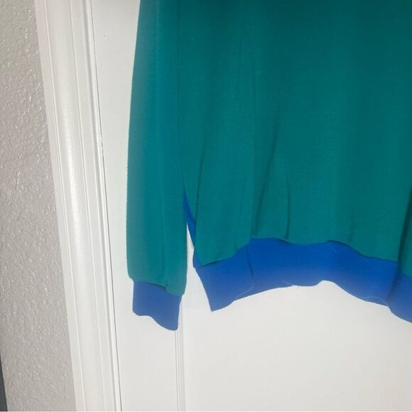 Vintage 80’s Izod Lacoste Green Acrylic Track Jacket XL Full Zip - Picture 8 of 14